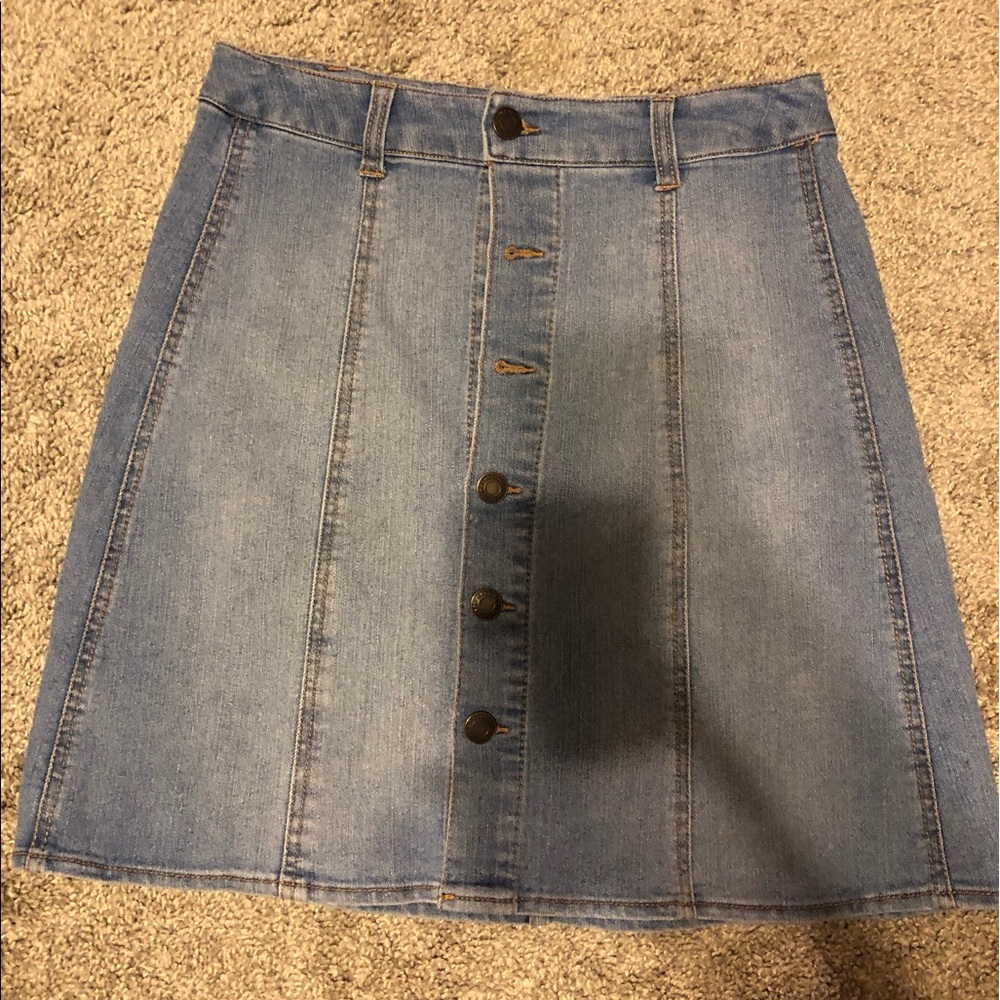 button up jean skirt
